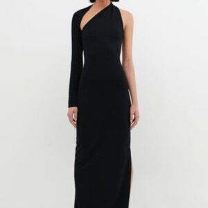 NWT Marcella Manhattan One-Shoulder Ponte Knit Formal Gown, Size Large